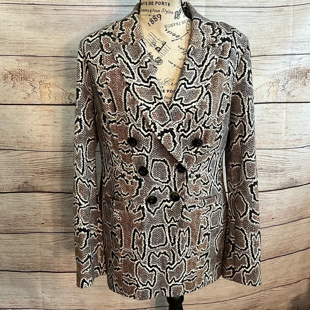 Cabi Python Blazer Double Breasted Samantha Size 8 Lined